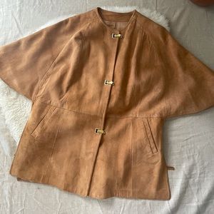 *unique* Vintage German suede cape/poncho
